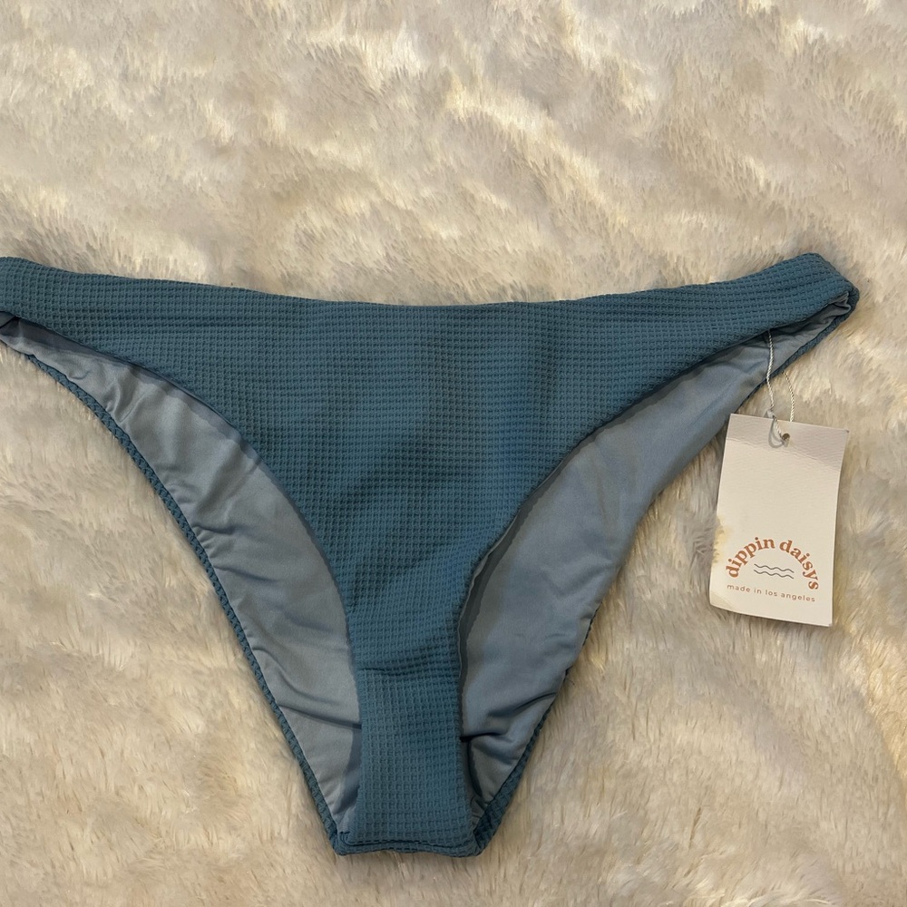 Dippin' Daisy's Textured Nocturnal Bikini Bottom - Tides / blue